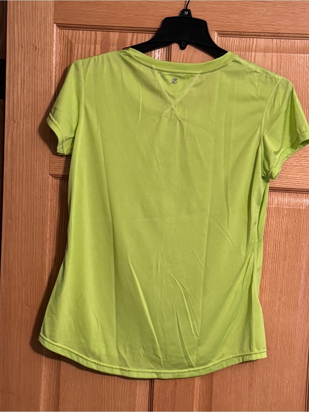 Energy Zone Women's Bright Lime Green V-Neck Performance Tee - Picture 3 of 4